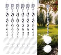 Set di 18 dischi frangivento per giardino, deterrente per piccioni, set di dischi riflettenti per uccelli, per tenere gli uccelli lontani da casa, giardino, patio (18 girandoli)