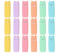 Set di 18 evidenziatori a forma di orso, doppia punta a scalpello, corpo trasparente, pennarelli colorati per ufficio, scuola, casa