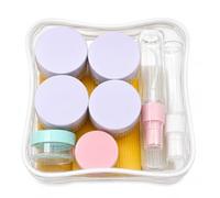 Set di 18 flaconi da riempire, 4 flaconi da viaggio in silicone da 90 ml, contenitori da viaggio a tenuta stagna per shampoo e bagnoschiuma, flaconi ricaricabili a pressione per l'aereo, il bagaglio a