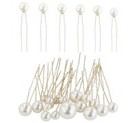 Set di 18 forcine per capelli di perle da sposa, forcine a forma di U, per matrimonio, damigella d'onore, ragazza, donna (oro)