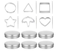 Set di 18 formine coreane per zucchero e caramelle, in acciaio inox, stampi per biscotti, a forma di ombrello, triangolo, stella, cuore, per torte, torte, calamari, zucchero, biscotti