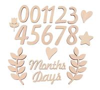 Set Di 18 Giocattoli Per Neonati in Legno Con Numeri Decorazioni Per Baby Shower.
