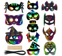 Set di 18 immagini grattacieli per Halloween, magiche colorate e arcobaleno, per bambini, con nastri, per il fai da te