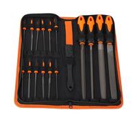 Set di 18 lime in metallo con lime a punta piatte, triangolari e semicircolari in acciaio T12; lime manuali professionali per legno, metallo, vetro, ceramica e pelle; include