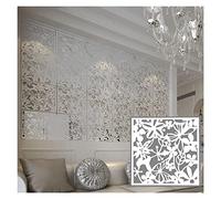 Set di 18 pannelli divisori per interni, impermeabili, con intaglio floreale, per camera da letto e ingresso hotel, 40 x 40 cm, elegante soluzione per la privacy