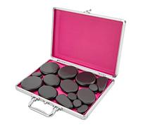 Set di 18 pezzi Hot Stone Massaggio Pietre Riscaldatore Spa Rilassamento Riscaldamento Caldo Kit Stones Rocks Pain Massaggio Massaggio Grande Riscaldatore Heater Box 32 x 25 x 6,5 cm