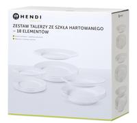 Set di 18 Piatti in Vetro Temperato Opalino Hendi 795224