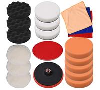 Set di 18 spugne per lucidatura, 150 mm, per lucidatrice con diverse spugne dure, panni per lucidare auto, metallo, legno, ristrutturazione, officina e levigatrice
