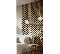 Set di 18 Strisce acustiche per pareti a doghe | Decorazioni murali fai-da-te | Mosaico 3D senza giunture | Diffusore decorativo in legno (HDF) | Colore: [ZARINA | Rovere]