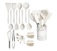 Set di 18 utensili da cucina in silicone con manico legno e supporto qualità alimentare resistenti al calore Accessori essenziali per la casa