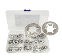 Set di 180 dischi di sicurezza a denti interni in acciaio inox 304 | 7 misure 3-12 mm, rondelle a forma di stella per ingegneria meccanica, auto e costruzione navale in scatola