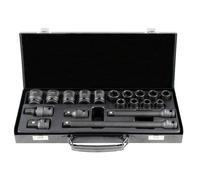 SET DI 19 BUSSOLE A PERCUSSIONE DA 1/2” CON 14 BUSSOLE ESAGONALI + ADATTATORI