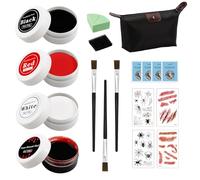 Set di 19 trucchi per Halloween, trucco per Halloween, trucco per Halloween, colore nero, bianco e rosso, trucco da teatro per Halloween