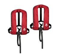 Set di 2 12skipper giubbotti di salvataggio automatici 165N ISO con imbragatura, rosso