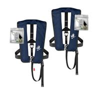 Set di 2 12skipper giubbotti di salvataggio automatici 300N ISO UML con imbragatura incl. 2 kit di manutenzione, blu navy