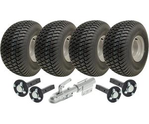 Set Di 2 - 20x10.00-8 4ply P332 Erba Su 4/100 & Hub & Stub Asse 4/100 M12stud