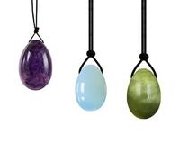 Set di 2/3 uova di giada naturale da donna per esercizi di Kegel Contrazione muscolare femminile Yoga Yoni Body Forato Massaggio Pietra-3Pc Piccolo