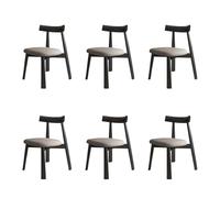 Set di 2 4 6 sedie da pranzo con struttura in legno con seduta imbottita, schienale comodo, facile da pulire, per tavolo da cucina, nero e grigio scuro, elegante decorazione per la casa