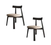 Set di 2 4 6 sedie da pranzo in legno, comode sedie imbottite facili da pulire, design elegante nero e cachi scuro, per tavolo da cucina, mobili moderni per la casa