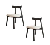 Set di 2 4 6 sedie da pranzo in legno, con seduta e schienale imbottiti, facili da pulire, design moderno per tavolo da cucina, colore bianco e nero, mobili eleganti per la casa