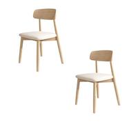 Set di 2 4 6 sedie da pranzo in legno con seduta imbottita e schienale in legno massello, facili da pulire, per tavolo da cucina, elegante finitura in legno e bianco