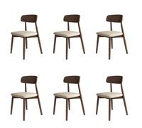 Set di 2 4 6 sedie da pranzo in legno con seduta imbottita, schienale in legno massello, facili da pulire, per tavolo da cucina, noce scuro e cachi chiaro, perfette per decorare la casa e la sala da