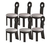Set di 2/4/6 sedie da pranzo moderne con schienale in legno, non si deforma, ideali per cucina e soggiorno, colore: nero e grigio chiaro, 6 pezzi