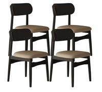 Set di 2/4/6 sedie da pranzo moderne di metà secolo, eleganti sedie in legno con schienale curvo e gambe per sala da pranzo, soggiorno o camera da letto