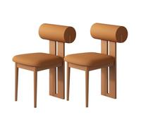 Set di 2/4/6 sedie da pranzo moderne imbottite, struttura in legno unica, schienale rotondo, perfette per sala da pranzo, studio, soggiorno (colore noce scuro e cachi chiaro)