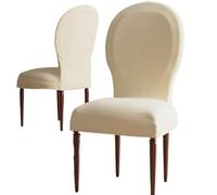 Set di 2/4 coprisedie in velluto di alta qualità per sedie da pranzo con schienale arrotondato, eleganti fodere senza braccioli per sedie da pranzo con schienale curvo, elegante decorazione per la