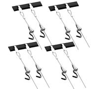 Set di 2/4 ganci da parete per galleria, discreti ganci per modanatura con tappi terminali per decorazione domestica, musei e spazi pubblici, sistema per appendere quadri (cavo bianco da 3 m, 2 ganci)