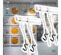 Set di 2/4 ganci per appendere quadri invisibili, kit di fili in alluminio da 1 m, per la decorazione di casa/ufficio, bianco, include cavo da 0,5 m e 1 gancio.