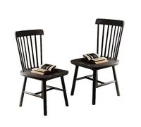 Set di 2/4 sedie da pranzo, in legno massello, con schienale a mandrino, per sala da pranzo, cucina, ristorante, bar, mensa, biblioteca