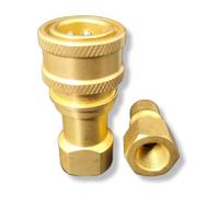 Set di 2 accoppiatori a sgancio rapido in ottone da 0,6 cm con otturatore in acciaio inossidabile e doppia guarnizione O-Ring per bacchette/tubi flessibili per la pulizia dei tappeti
