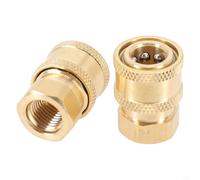 Set di 2 accoppiatori in ottone per idropulitrice da 1/4 di pollice a adattatore NPT femmina, raccordi con blocco a sfera per attrezzature di pulizia ad alta pressione