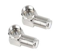 Set di 2 Adattatori Angolari a 90 Gradi F Connettore, Maschio a Femmina per Antenna TV, Cavo Coassiale 7mm, Adattatore Angolare Per TV A Parete,per Satellite, TV a parete, Cavo satellitare