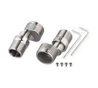 Set di 2 adattatori angolari telescopici per rubinetto doccia, in acciaio inox, regolabili, da 120 mm a 180 mm, estensione per raccordi standard (corto)