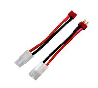 Set di 2 adattatori per batteria Giapponesi 13,5 mm - Connettori femmina a spina T-Dean maschio - Filo dorato - Cavo 14 AWG di 5 cm per modellismo e RC
