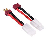 Set di 2 adattatori per batteria Lipo Premium in Giappone da 13.5 mm, connettore femmina a T-Dean, spina a T maschio, spina dorata, 14 AWG, compatibile con modelli Tamiya RC