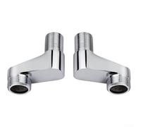 Set di 2 adattatori per doccia con attacco a S e portata regolabile da 75 mm a 225 mm, in ottone massiccio con finitura cromata, per installazione in bagno