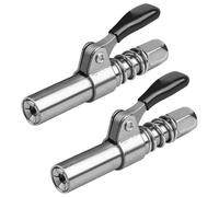 Set di 2 adattatori per pressa grasso, con funzionamento a una sola mano, giunto per grasso con chiusura a 6 ganasce per 1/8" NPT, SAE e nipplo metrico