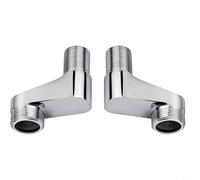 Set di 2 adattatori per raccordo doccia, connettore a S, regolabile, 75 - 225 mm, in ottone cromato, per valvole angolari e rubinetti del bagno