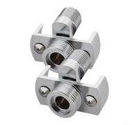 Set di 2 adattatori per rubinetto doccia G1/2, angolo regolabile | Ottone massiccio, cromato per la superficie, resistente alla ruggine, durevole nel bagno, finitura argento