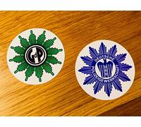 Set di 2 adesivi della polizia DPolG GdP con stella della polizia DBB Se36