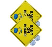 Set di 2 adesivi di avvertimento per auto di sicurezza dei bambini regolabili per l'uso rapido tazza di aspirazione segnale di avvertimento per diversi veicoli. Utilizzare il cartello per auto per la