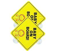 Set di 2 adesivi di avvertimento per auto di sicurezza dei bambini regolabili per l'uso rapido tazza di aspirazione segnale di avvertimento per diversi veicoli. Utilizzare il cartello per auto per la