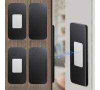 Set di 2 adesivi magnetici invisibili, per cassetti e porte, autoadesivi, antiruggine, per mobili, colore nero