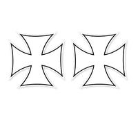 Set di 2 adesivi per auto con croce di ferro, resistenti agli autolavaggi e ai raggi UV.