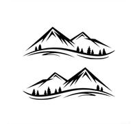 Set di 2 adesivi per camper, roulotte, rimorchi, furgoni, camion, con boschi e montagne