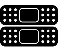 Set di 2 Adesivi per Tuning Moto e Auto JDM, Motivo: cerotto, Colore: Nero